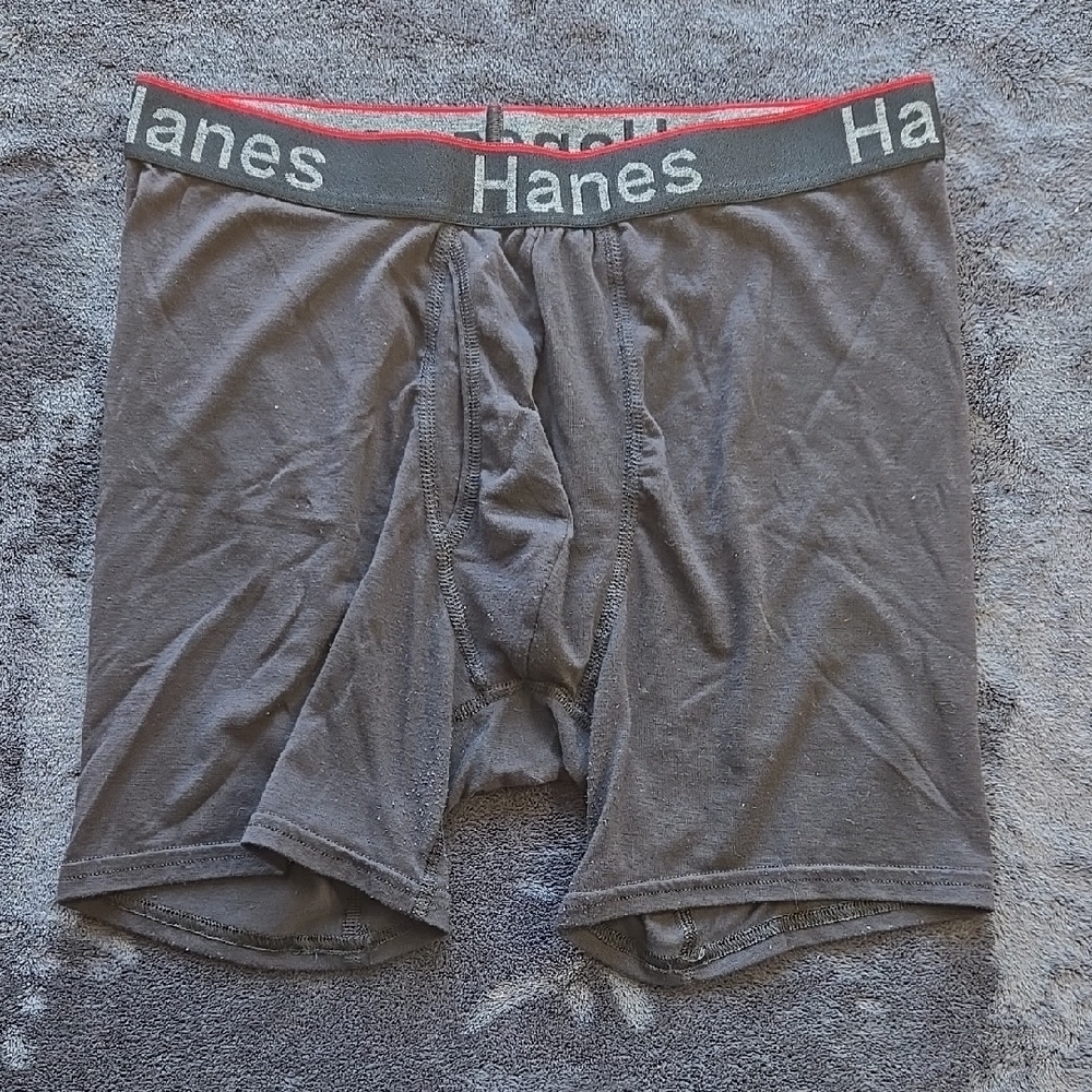 Hanes Black Boxer Briefs with Supportive Fit